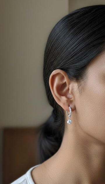 Chamak Hoops in pure silver with handcrafted detailing